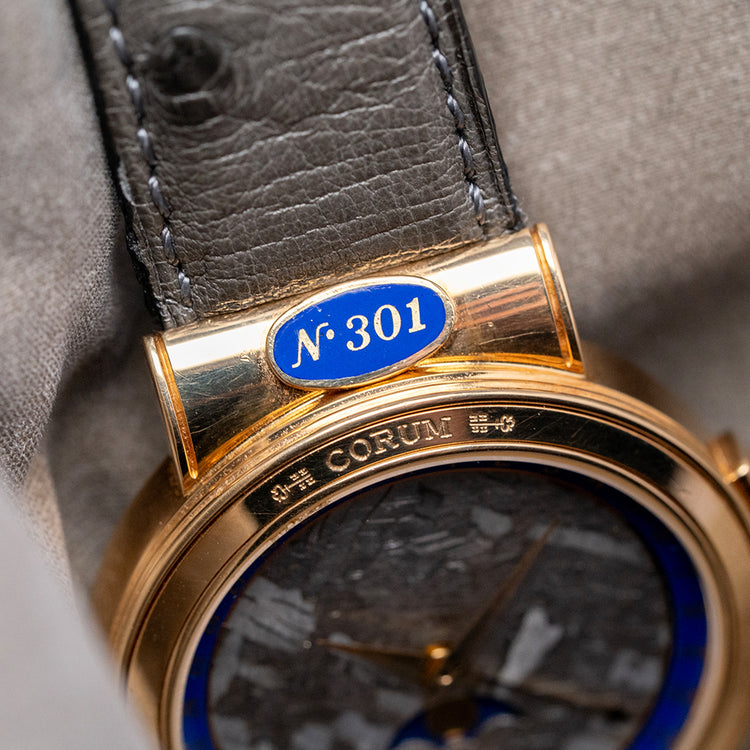 1990s Corum Meteorite Peary Moonphase 18ct Gold Automatic 34mm