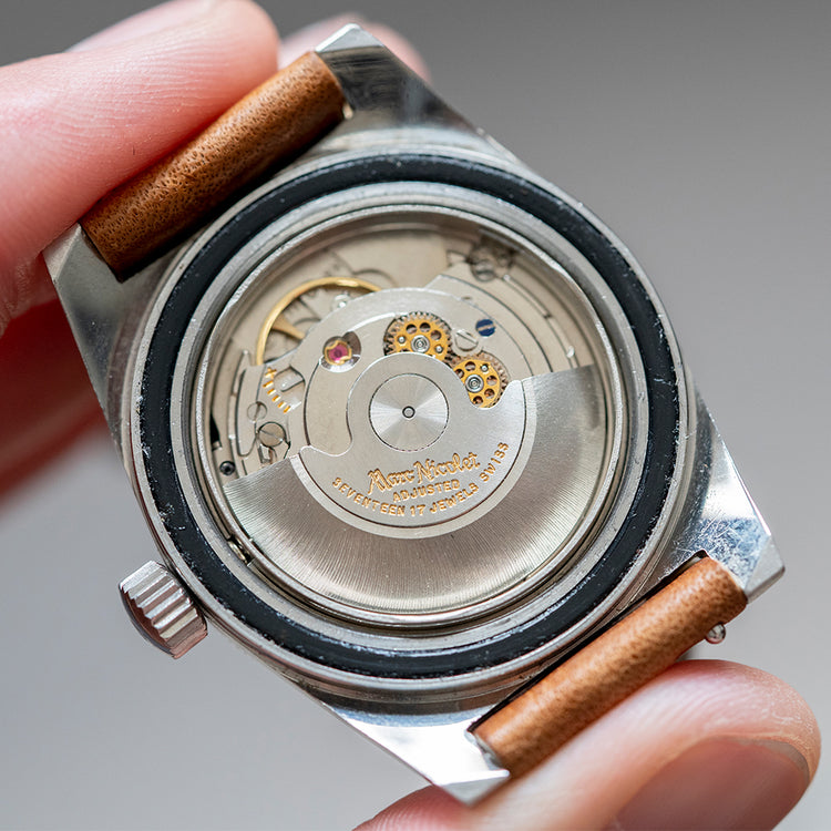 1960s Marc Nicolet Skin Diver Date Automatic ETA 2472 36mm - vault