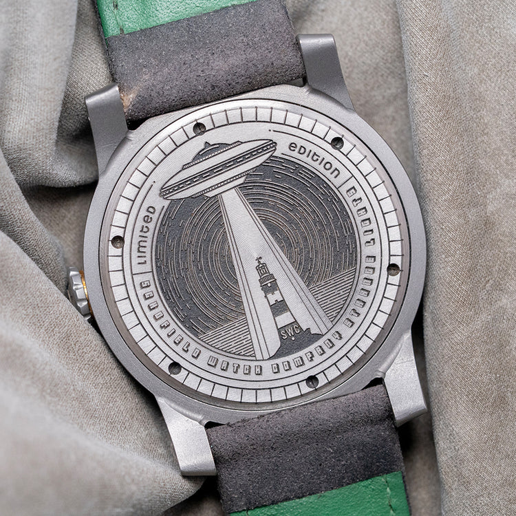 2020 Schofield Strange Lights Not Quite Green Titanium 44mm