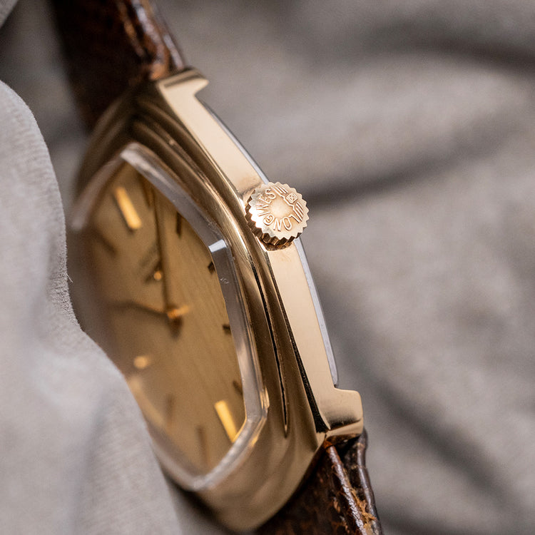 1976 Longines Gold Plated Stepped Hexagon 5047-2 34mm