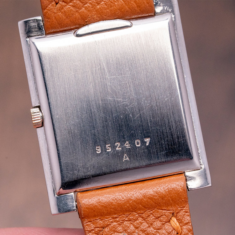 1970s JLC 'Tank' 18ct White Gold Textured 25x30.5mm 4421