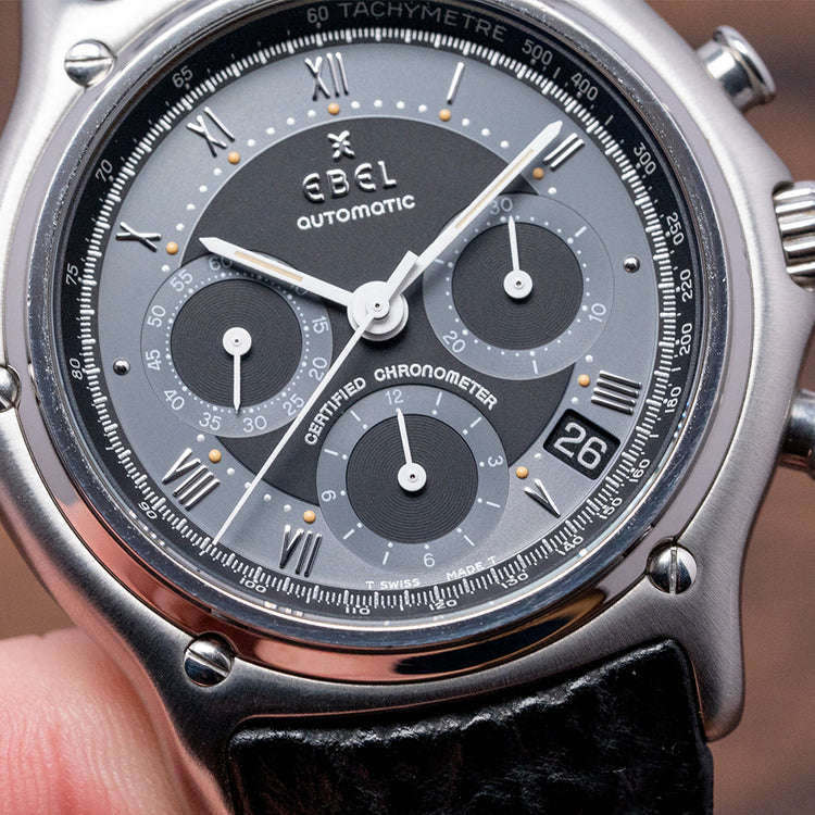 Near NOS 1996 Ebel Le Modulor Chronograph Black 9137241