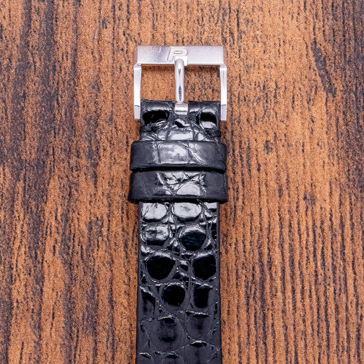 1980s Piaget 18ct White Bark Case Lapis & Diamond Dial