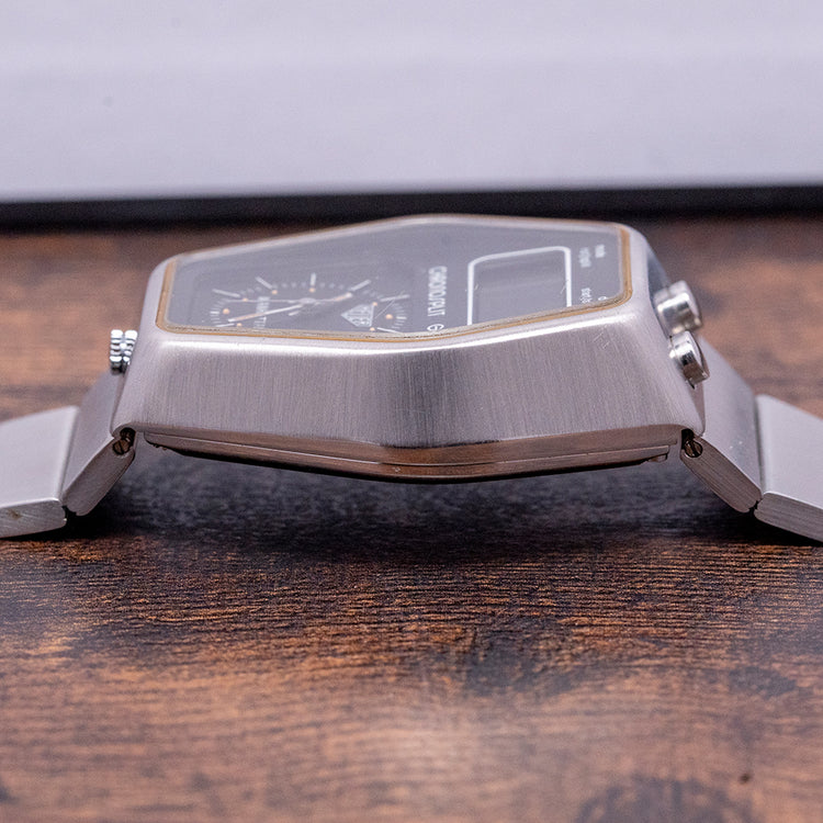 1970s Heuer Chronosplit GMT Manhattan Quartz 104.403