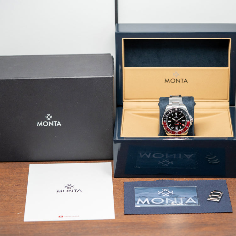 2023 Monta Skyquest GMT Black Dial "Coke" Bezel 40mm