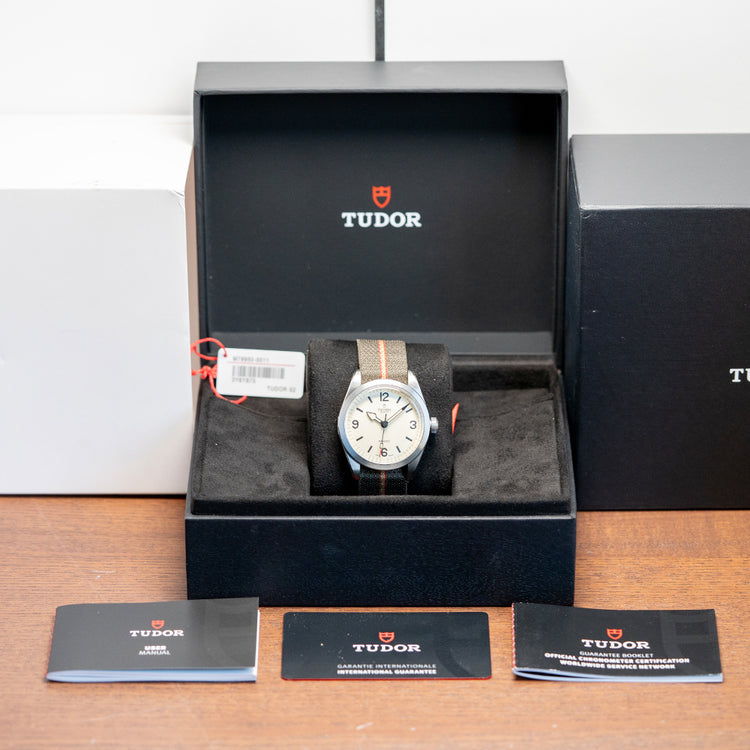 2025 Stickered Tudor Ranger 39mm Beige Dial on Tudor NATO 79950