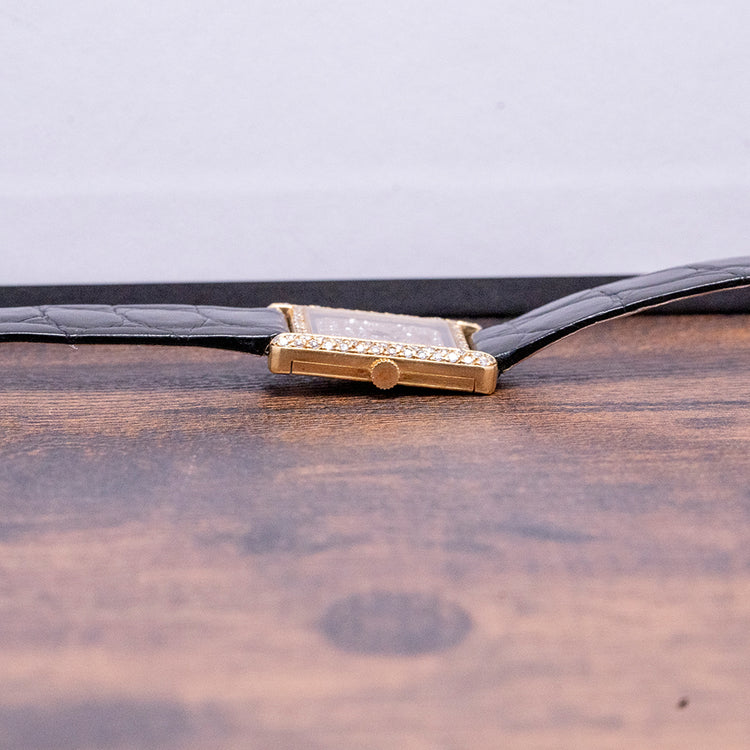 1979 Piaget Classique Yellow Gold Onyx Diamonds 40825 20x25mm