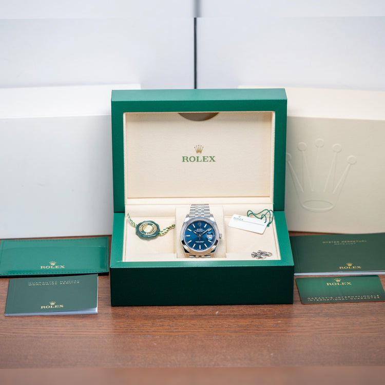 2023 Rolex Datejust 41mm Blue Smooth / Jubilee 126300