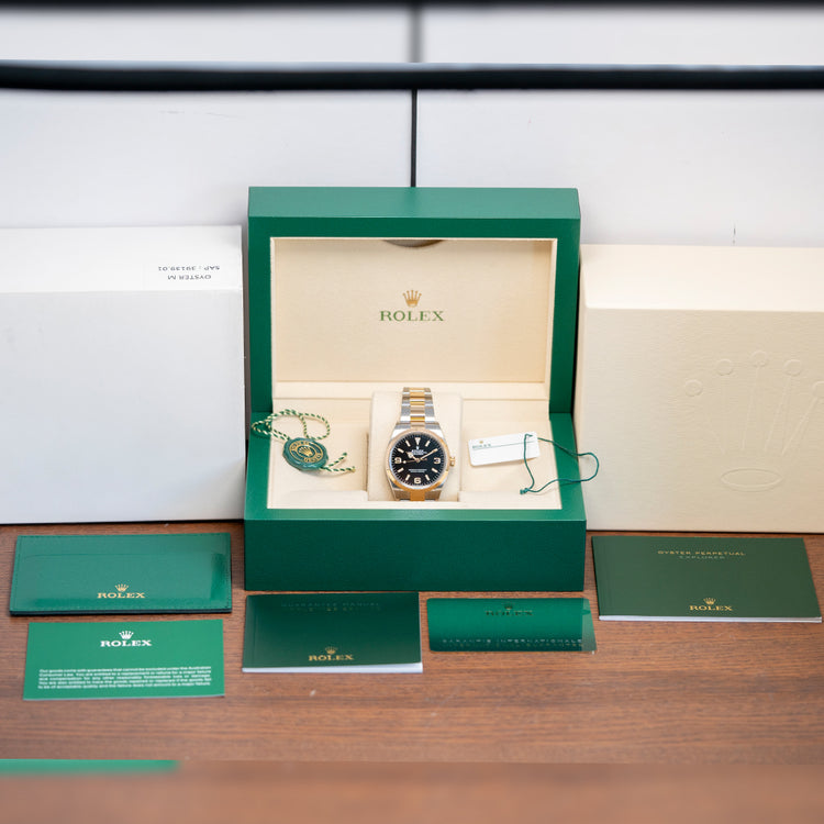 2021 Rolex Explorer I Two-Tone 36mm Steel & Gold 124273