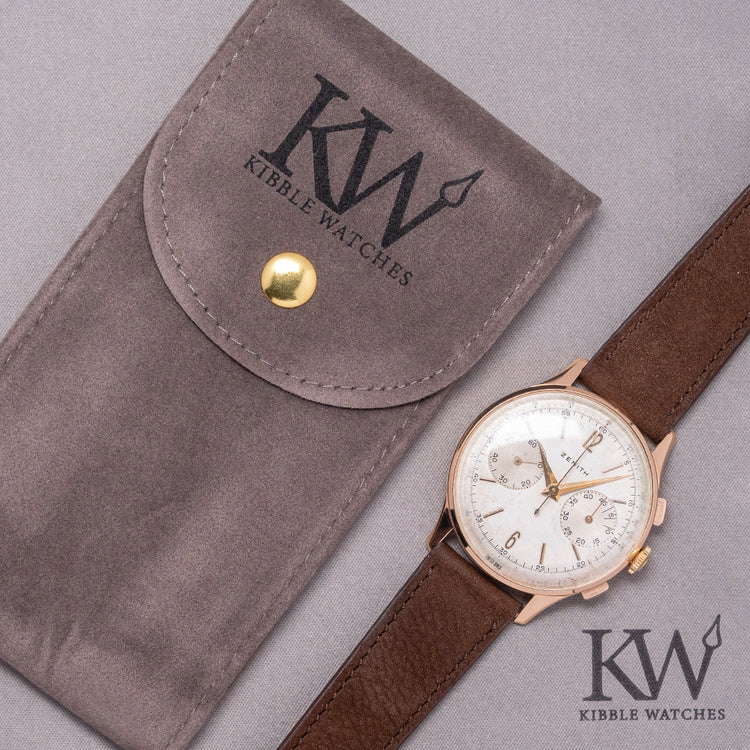 1950s Zenith 'Stellina' 18ct Pink Gold 37mm Oversized 156 D