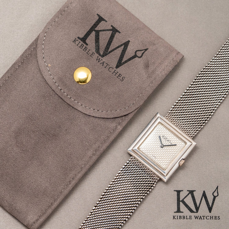 1974 Roy King .925 Sterling Silver Square Case on Bracelet 28mm