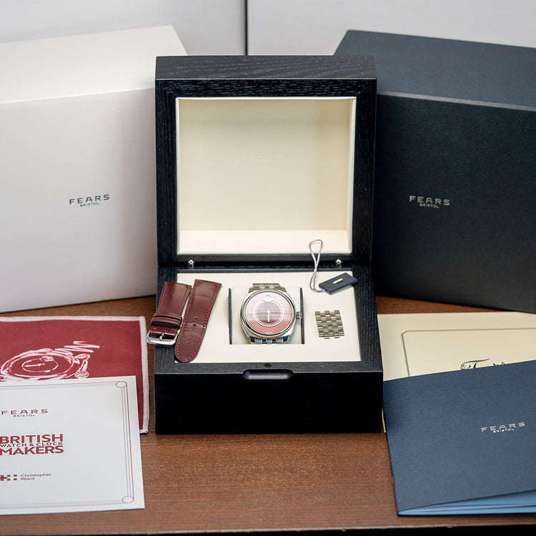 2023 Fears Christopher Ward Alliance 01 Jump Hour Red Dial