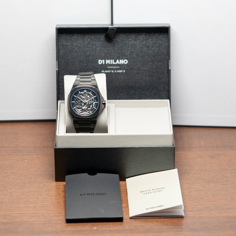 2025 D1 Milano Gun Metal Skeleton Automatic 41.5mm