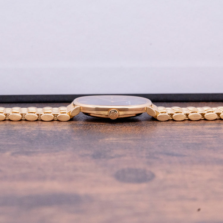 1990s Patek Philippe Ellipse 18ct Gold Blue Dial 3848/22