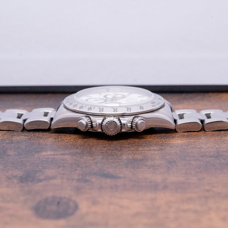 1998 Rolex Zenith Daytona White 40mm 16520 on Bracelet
