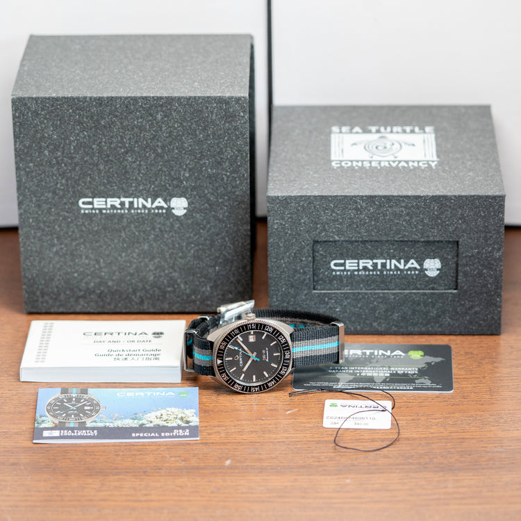 2024 Certina DS-2 Turning Bezel Sea Turtle Conservancy Special Ed 41mm
