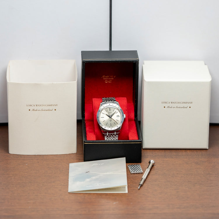 2024 Lorca Model No.1 GMT Silver Dial on Bracelet 36mm