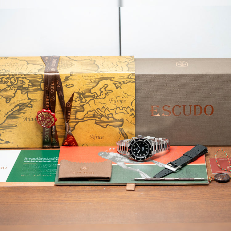 2025 Escudo Ocean Seacrest Preto Auto Black 39mm Diver