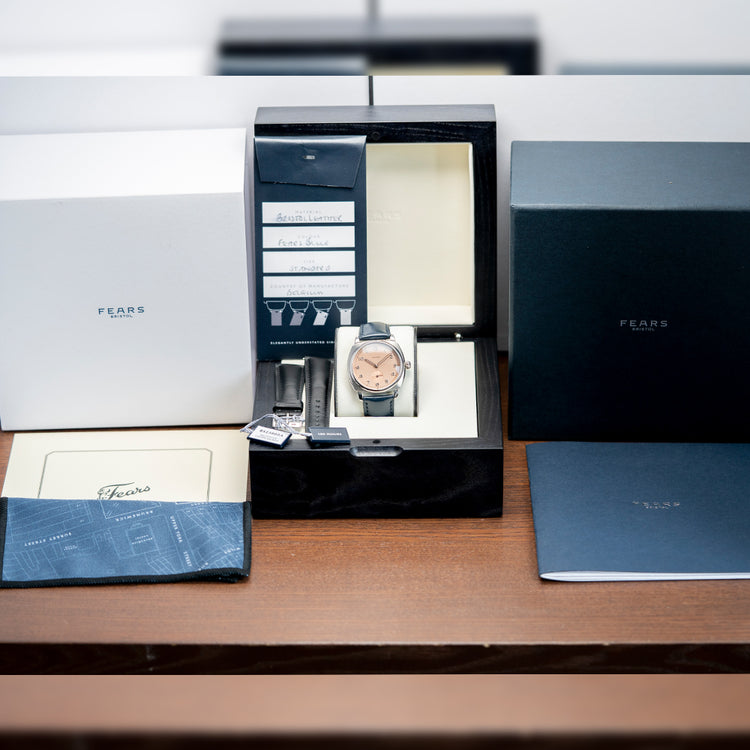 2022 Fears Brunswick Salmon Dial 38mm Exhibition Back