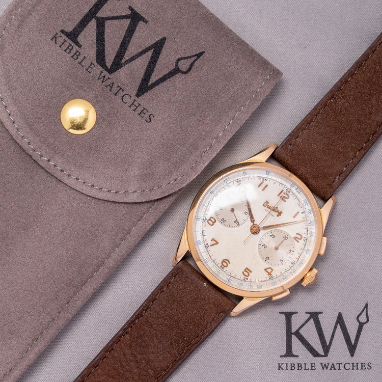 1950s Breitling Sprint Chronograph 18ct Yellow Gold Venus 188 37mm