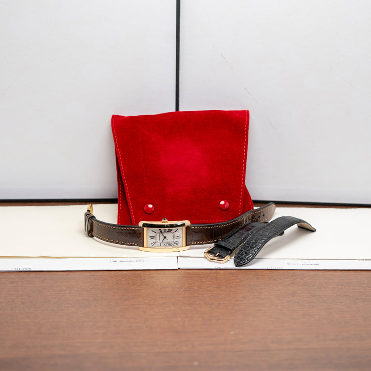 2000s Cartier Tank Americaine XL Yellow Gold Automatic W2603156