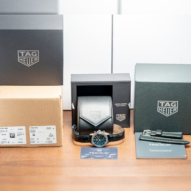2021 TAG Heuer Carrera Chronograph Green Limited Ed 39mm