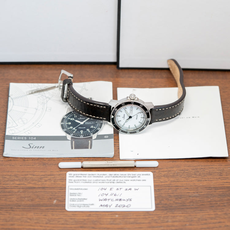 2020 Sinn 104 St Sa I W White Dial 41mm Automatic