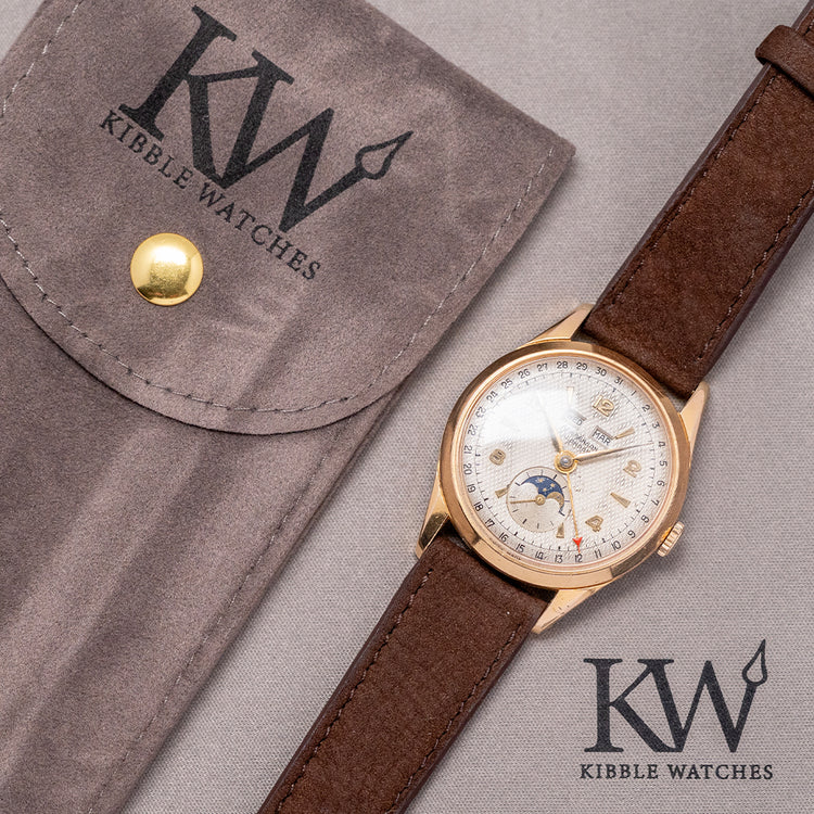 1950s J.W Benson Triple Calendar Moonphase Venus 203 34mm