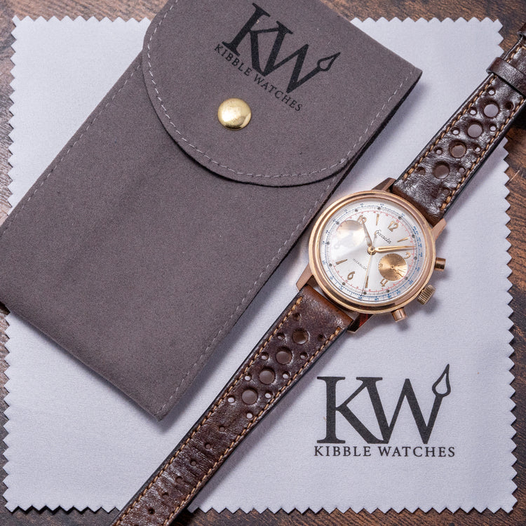 1950s Exacta Chronograph Landeron 51 37mm Gold Plated