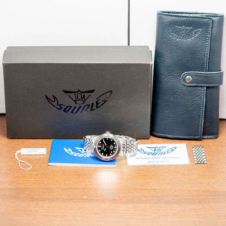 2023 Squale Super-Squale Sunray Black on Bracelet 38mm