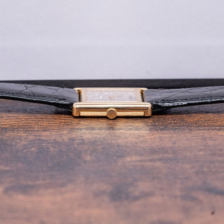 1980s Piaget Tank Tradition 18ct Yellow Gold Diamond Dial