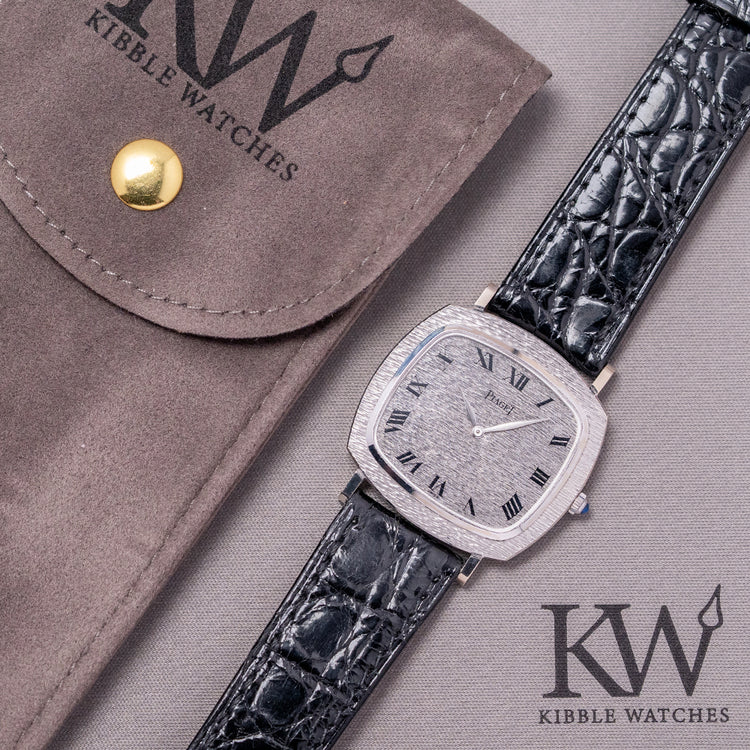 1970s Piaget Black Tie Emperador TV 18ct White Gold 9434