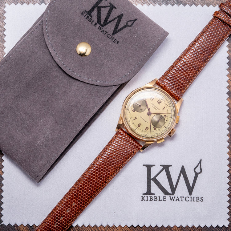 1950s Chronographe Suisse 18ct Gold Landeron 48 36.5mm