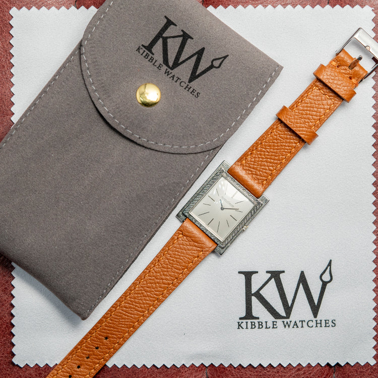 1970s JLC 'Tank' 18ct White Gold Textured 25x30.5mm 4421