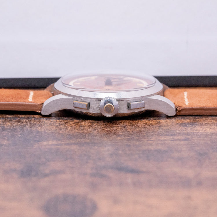 1930s Zodiac Chronograph Landeron 47 Salmon Dial 34mm