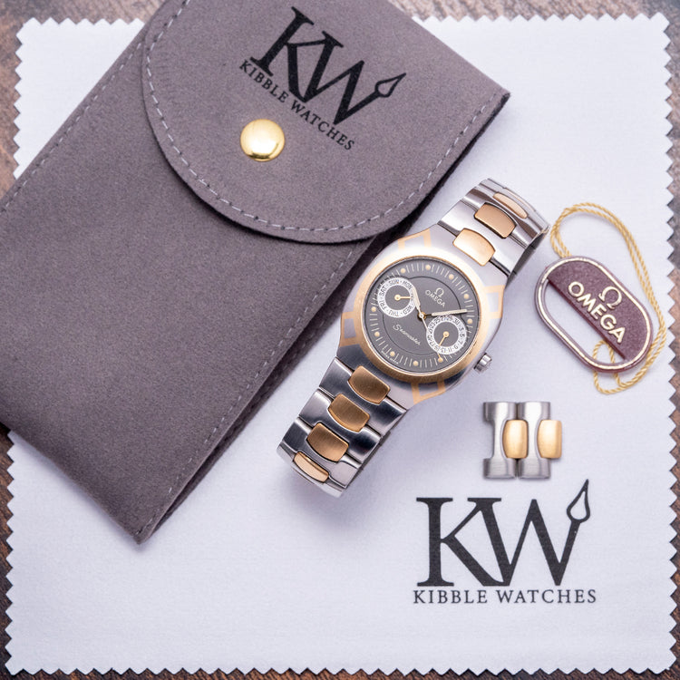 1986 Omega Seamaster Polaris Two-Tone Owl Dial on Bracelet 396.1022