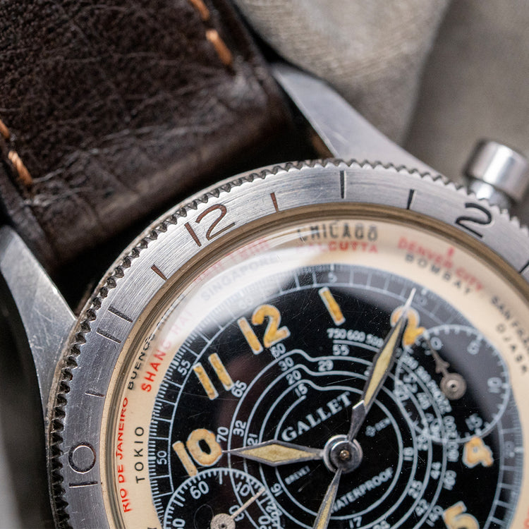1940s Gallet Flying Officer MK1 'Truman' Black Dial 34mm