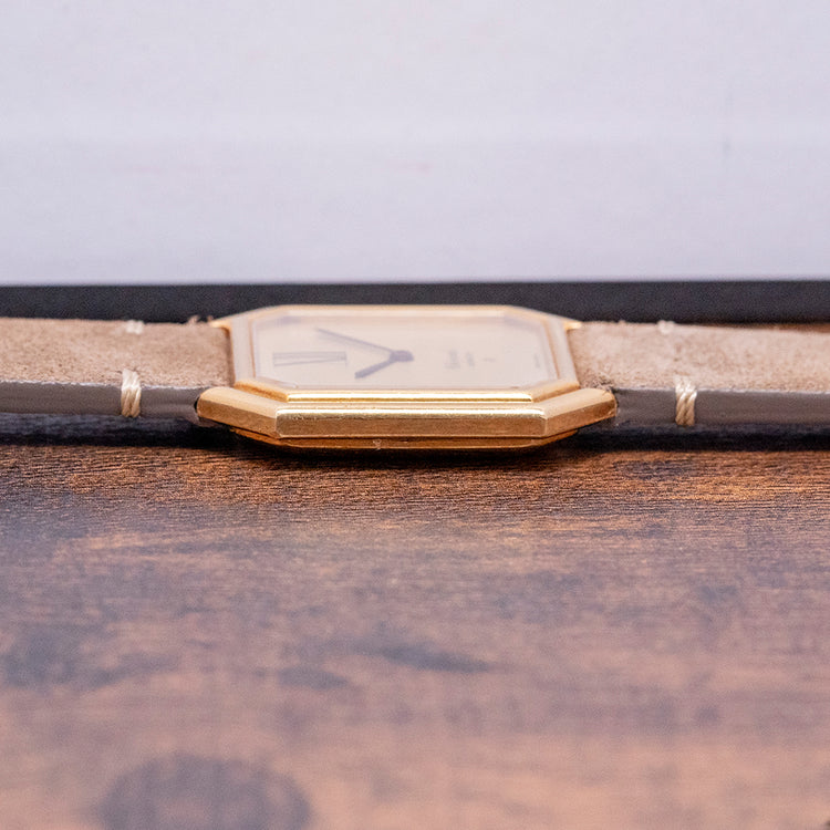 1980s Chopard Geneve Step Case 18ct Gold Dress Watch 2147