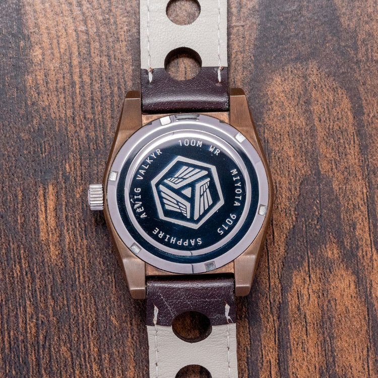 2015 Aevig Valkyr Bronze Case with Black Dial / Green Bezel 39mm