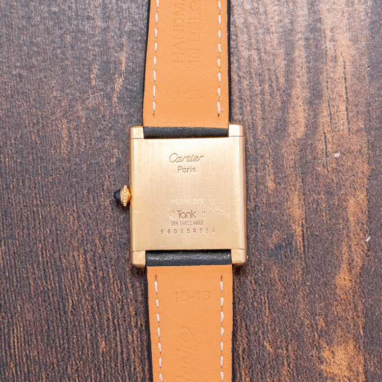 1990s Cartier Tank Louis Guilloche 18ct 96065 24x30mm
