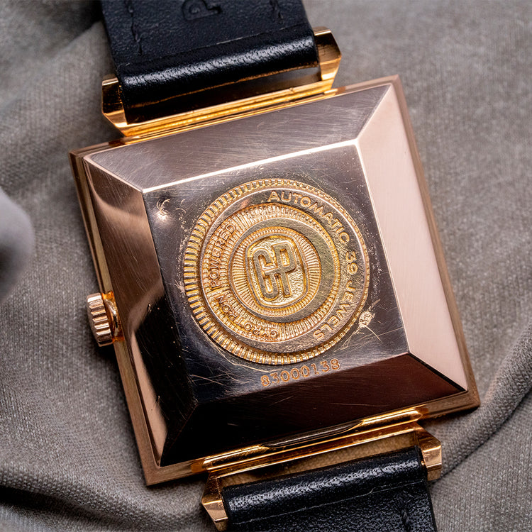 1960s Girard-Perregaux 18ct Pink Gold Square Art-Deco Auto