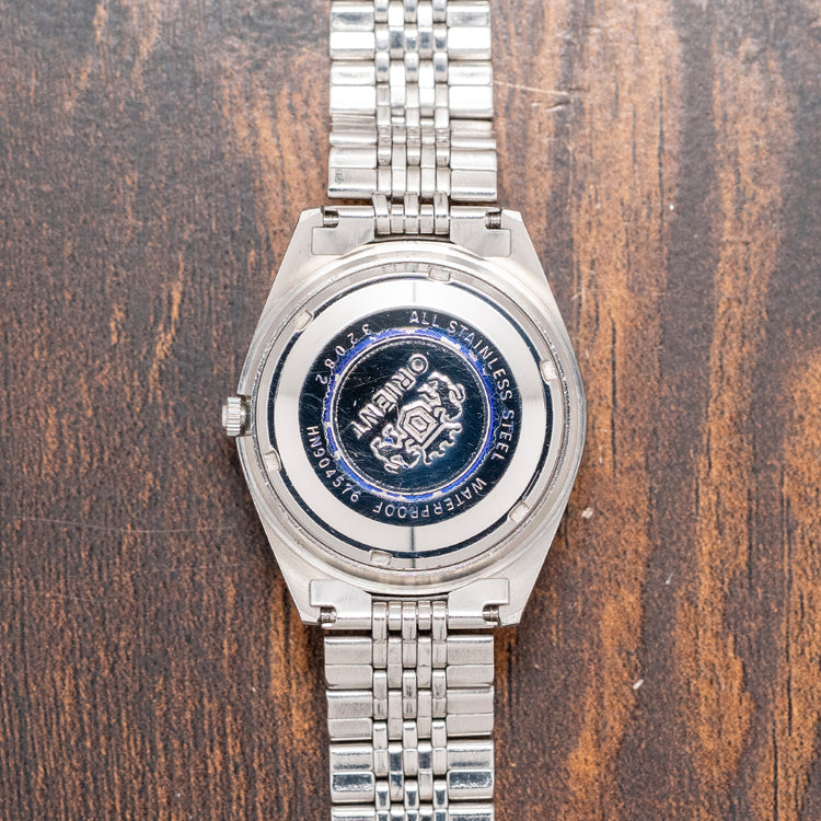 1960s Orient Crystal Automatic Day Date Blue Dial with Bracelet 36mm