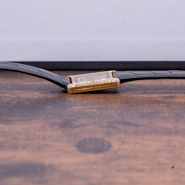 1979 Piaget Classique Yellow Gold Onyx Diamonds 40825 20x25mm