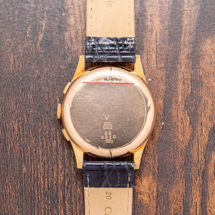 1950s Aidix Chronographe Suisse 18ct Gold Landeron 48 37.5mm