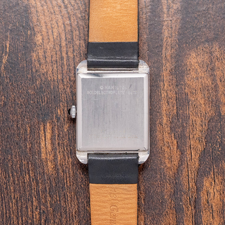 1980s Hamilton 'Tank' Mechanical Shutter Dial 26x37mm