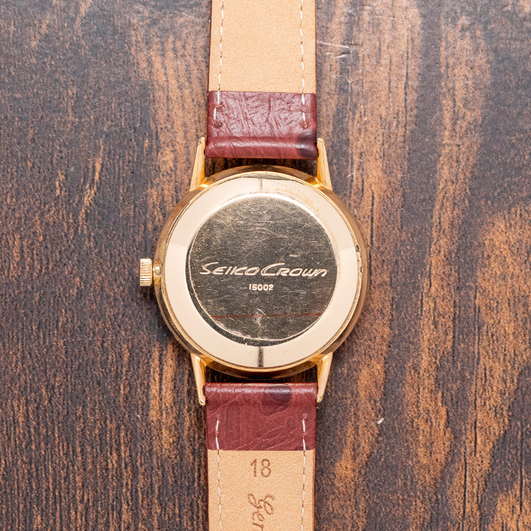 1960s Seiko Crown Textured Dial Gold-Plated 35mm 15002