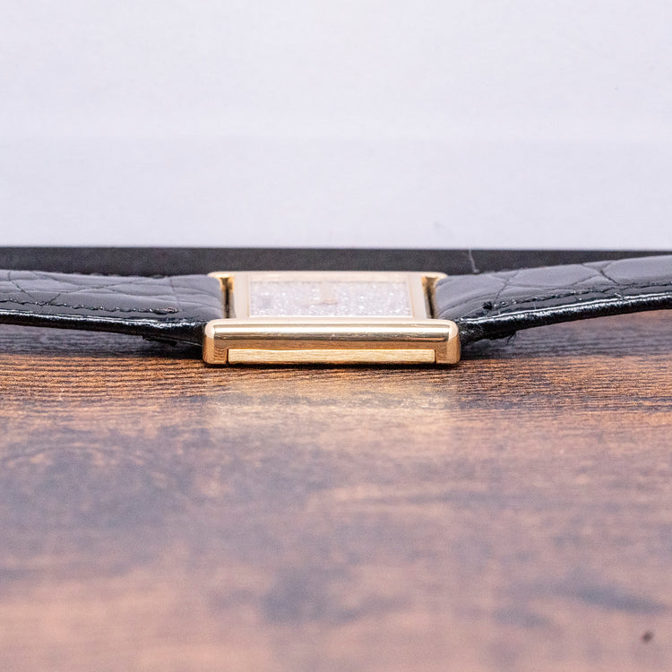 1980s Piaget Tank Tradition 18ct Yellow Gold Diamond Dial