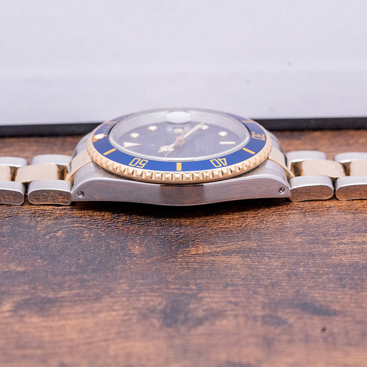 2002 Rolex Submariner Steel & Gold "Bluesey" 16613 on Bracelet