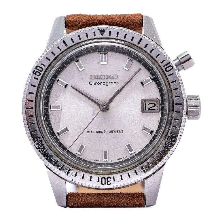 1965 Seiko Monopusher Chronograph Silver 5717-8990
