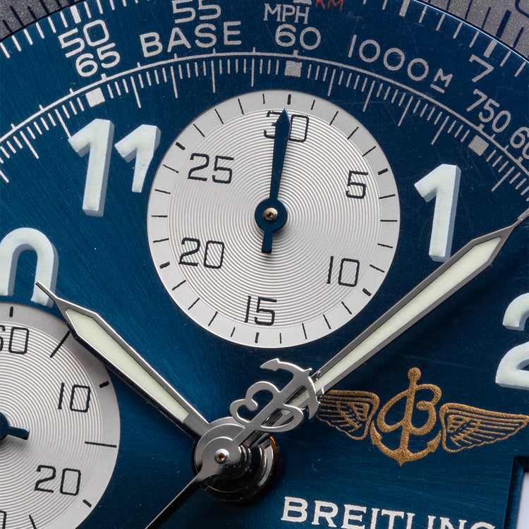 1990s Breitling Old Navitimer II Automatic Blue Arabic A13022
